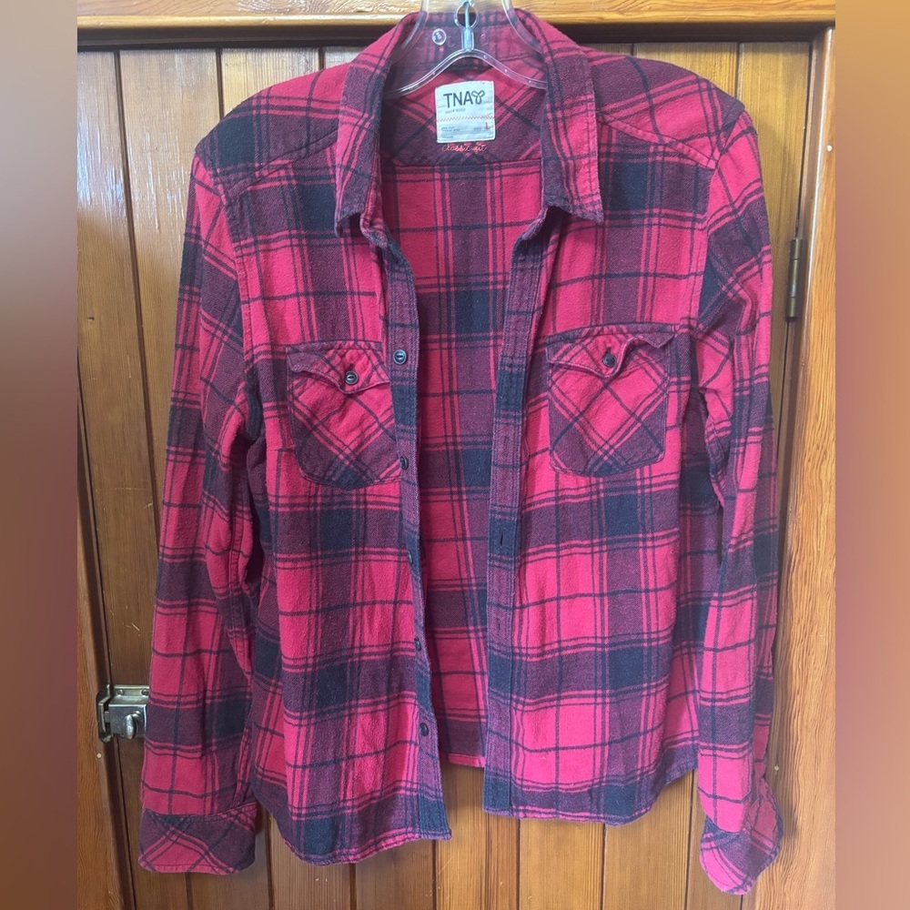 3/$20 TNA Classic Red and Black Plaid Shirt
